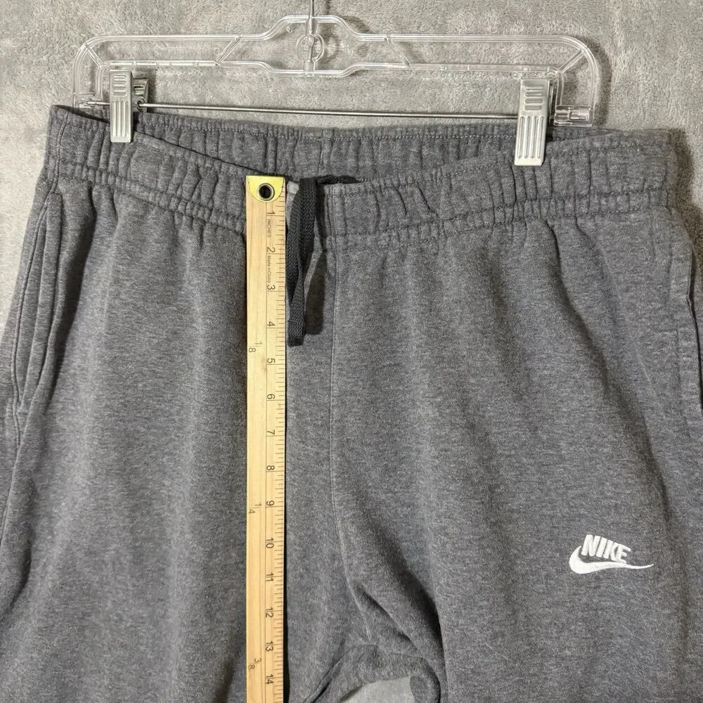Nike Sweatpants Men L Gray Sportswear Club Fleece Pants Open Hem BV2707 Swoosh